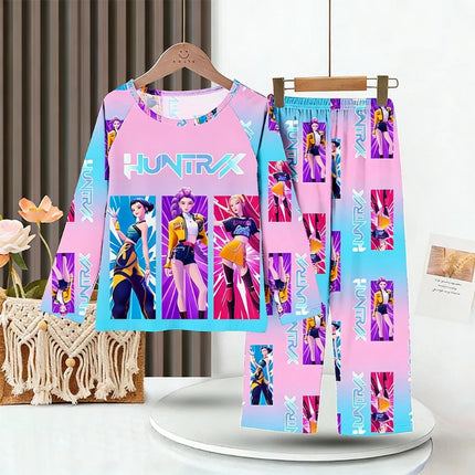 2026 Autumn Children Pajama Sets Cartoon Hunter Sleepwear for Kids 2-14years Teen Pijamas Boys Girls Loungewear Baby Clothes