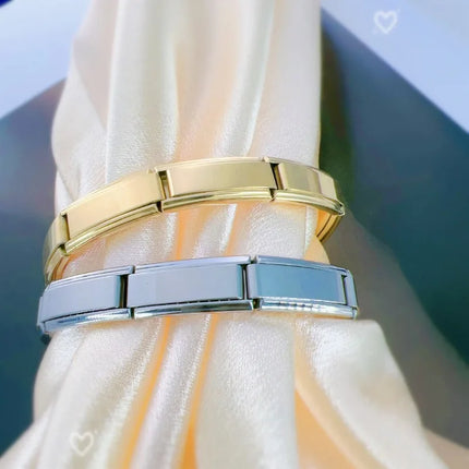 2025 Fashion Functional Elastic Bracelet Modular Bulk Italian Charms Links Fit Bracelet Stainless Steel Jewelry Wholesale