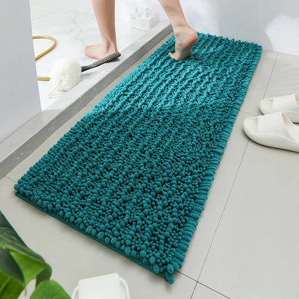 1 piece bathroom carpet bath mat, non-slip super thick lotus pine soft chenille door mat, fluffy foot mat, indoor solid color do