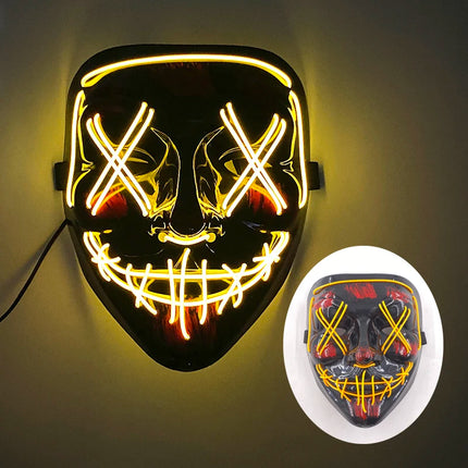 Funny Cute Flashing Masquerade Mask Adult Children Decorative Mask Luminous Full Face Mask Classical Purge Mask For Night