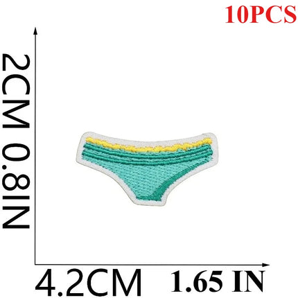 10PCS Couple BULK Vacation Embroidery Cloth Sticker Summer Beach Patch Clothes Decoration Swimming Ring Beach Ball Computer