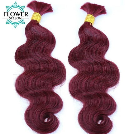 Bulk Human Hair For Braiding Body Wavy Double Drawn Color 30 27 99J Bulk Hair Wholesale for Boho Braids Hair Extensions