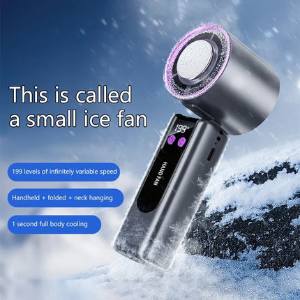 Lenovo 199-speed High-speed Cooling Fan Usb Charging Digital Display Large Wind Turbine Handheld Portable Fan Mini Cooling Fan