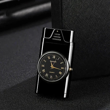 Rocker Arm Watch Metal Unusual Gas Lighters Jet Butane Torch Lighter Windproof Cigarette Cigar Lighter Gadgets for Men