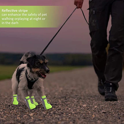 Pet Dog Shoes Breathable Waterproof Outdoor Walking Net Soft Summer Pet Shoes Night Safe Reflective Boots for Small Medium Dogs