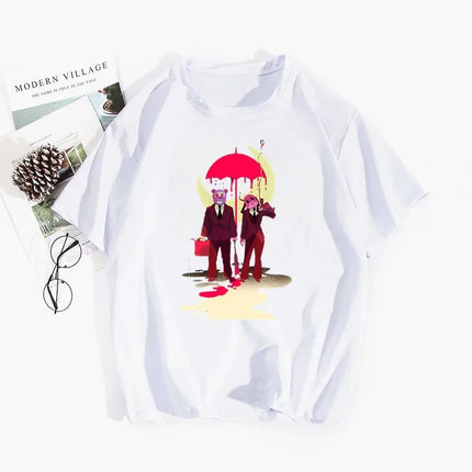 Umbrella Academy Printed Short Sleeve T-Shirt Women's Fashion Cross-Border Modal Material Crew Neck Floral Patchwork Wish EBay