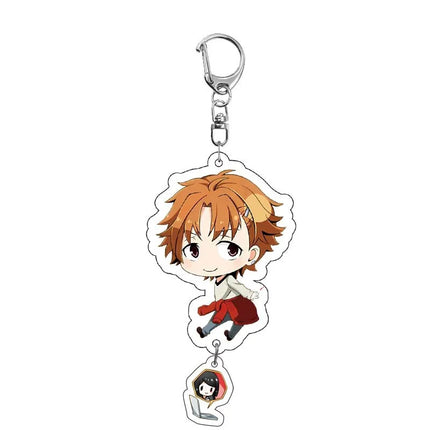 Cute Anime Figure Dazai Osamu Kunikida Doppo Edogawa Rampo Nakajima Atsushi Key Ring Fashion Acrylic Key Chain Plate Fans Gift