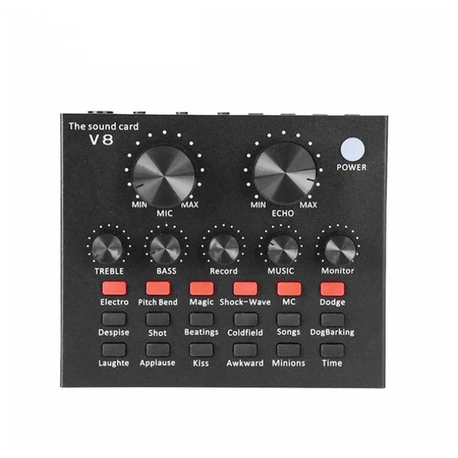 V8 V8S V8SK Audio Mixer USB External Headset Microphone Webcast Personal Live Broadcast Sound Card For Phone Computer