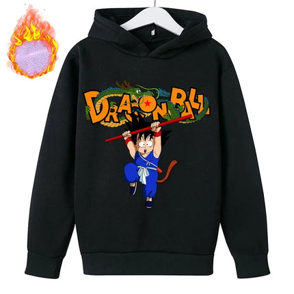 New Dragon Ball Z Hoodies Children's Goku Fleece Sweatshirt Y2k Trendy Plush Hoodie Anime Pattern Clothes Clothing for Boys Gift