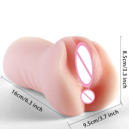 Realistic Dildo Soft Penis and Vagina 2-in-1 Masturbator Cup Vagina Masturbation Blowjob Adults Sex Toys for Male Masturbator 18