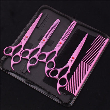 Pet Grooming Scissors Purple Dragon Japan Stainless Pink Curved Scissors For Dogs Dog Thinning Scissors Pet Chunker Shears Z3003