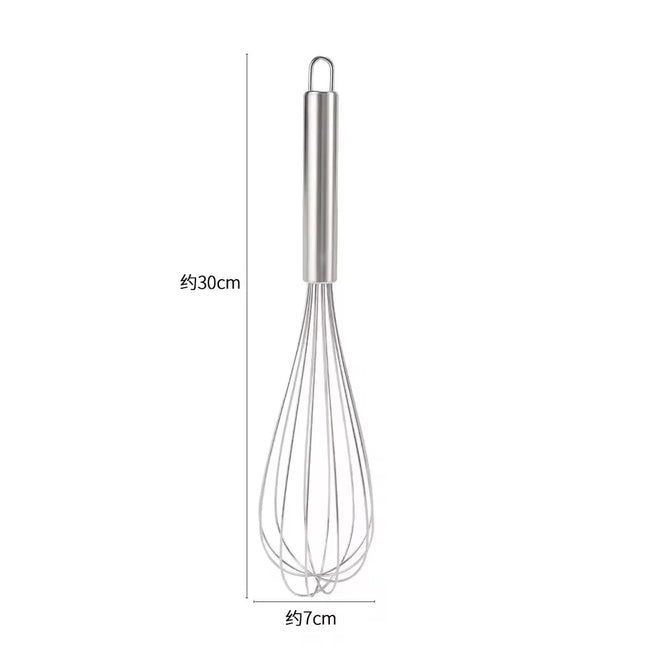 LMETJMA 8" 10" 12" Egg Whisk Stainless Steel Egg Whisk Kitchen Wire Balloon Whisk Milk Egg Beater Egg Mixing Mixer Tools