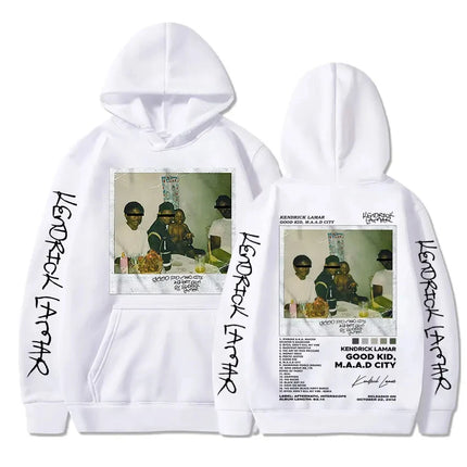 Hip Hop Men Women's Hoodie Rapper Kendrick Lamar Good Kid Album Graphic Printed Hooded Sweatshirts Fashion Pocket Streetwear