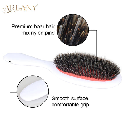 Boar Bristle Hair Brush Massage Comb Barber Salon Hair Brush Styling Tool Hairdressing Shaving Paddle Hair Extension Supplies