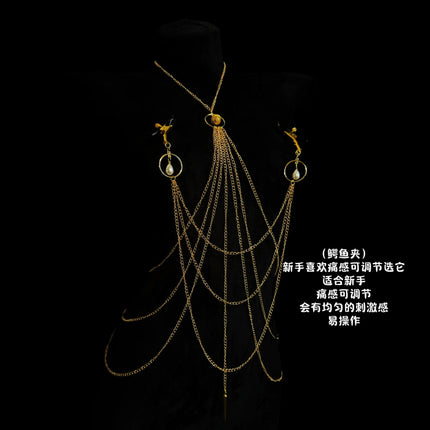 Pearl Bell Tassel Nipple Clamps Nipple Stimulation Couples' Teasing and Flirting Sexy Accessories for Woman Fetish Adult Sex Toy