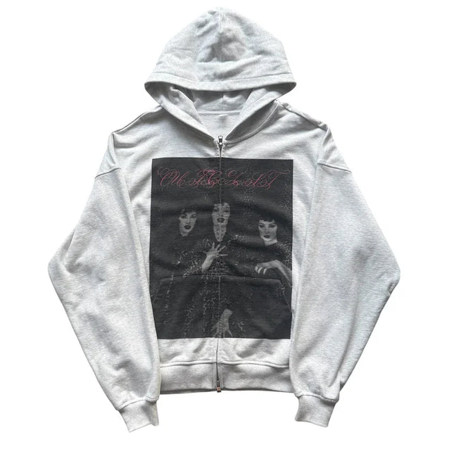 Men Women Black Save The Youth Graphic Hoodie Vintage Grunge Portrait Print Oversized Soft Streetwear Y2K Punk for Daily Wear