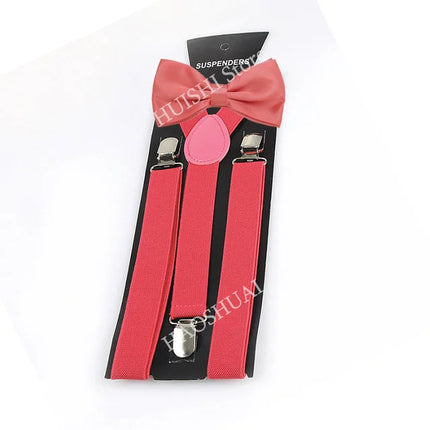 Hot Sale Suspenders Bowtie Sets Mens Women Boys Party Wedding Y-Back Shirt Braces Butterfly Belt Bow Tie Suit Accessories Gift