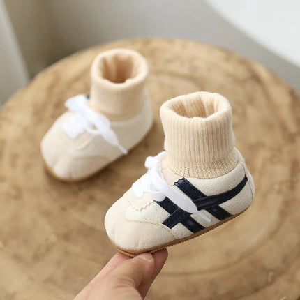 Spring and Autumn New Baby Shoes for Boys and Girls 0-1 Year Old Baby Shoes Socks Integrated Warm Sports Walking Shoes