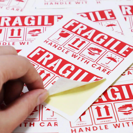 10-50pcs Fragile Handle With Care Warning Stickers Self Sealing Adhensive Business Don't Fall Express Shipping Thank You Labels