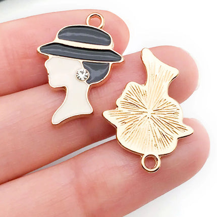 10/16-piece Drop Oil Little Chic Lady Set, suitable for DIY handmade necklace, bracelet, and earring accessory materials.