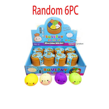 Hot selling multi-color smiling face buns with kneading music and steaming basket, stress relieving food toys, venting toys, str