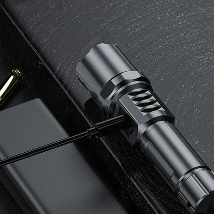 High Power Led Flashlight Type C Rechargeable Flashlights Digital Display Zoom Hand Light For Camping,Outdoor And Emergency