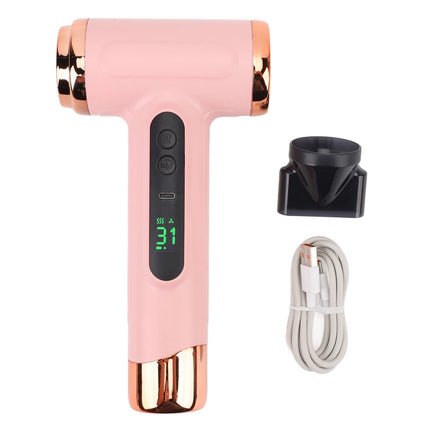 Hot and Cold Air Hair Dryer USB Rechargeable Ergonomic Grip Portable Hair Dryer 15000mAh Lightweight 200W for Dormitory