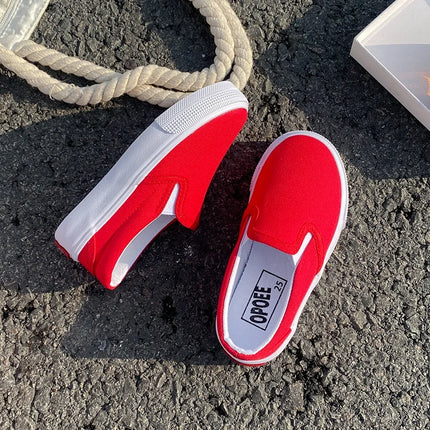 1020 Fashionable and breathable children's canvas shoes, soft-soled board shoes for boys and girls, solid color children's shoes