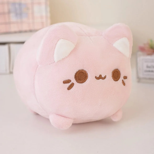 Stuffed Animals Black Cat Stuffed Cute Plushie Pink Peachy Kitten Plush Toys 20cm Cartoon Cat Soft Dolls For Girl Friends