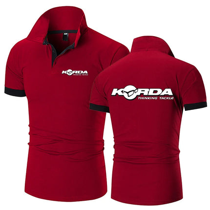2024 Summer Men's Korda Inspired Tribute Logo Print Popular Comfortable Cotton Business Casual Solid Color Breathable Polo Shirt