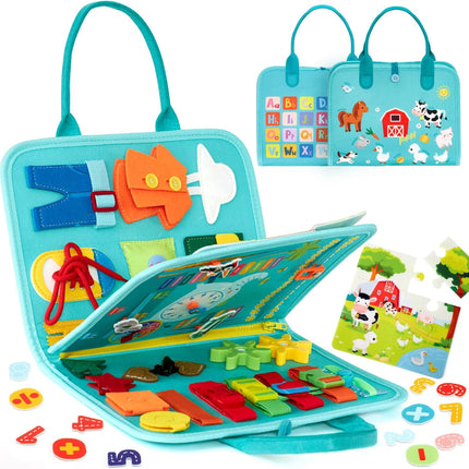 Montessori Busy Board Toys Toddlers Busy Book For Fine Motor Educational Learning Activities With Life Skills Sensory