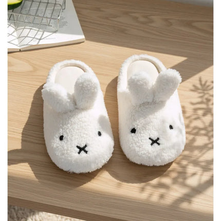 Miffy Cute Plush Cotton Slippers for Women Winter Comfort Warm Cotton Shoes Cartoon Anime Non Slip Home Bedroom Slippers Gifts