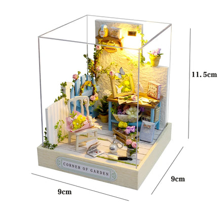 NEW DIY Wooden Book Nook Figurines Miniatures Doll House Kit 3D Puzzle Bookend for Friends Birthday Gifts Home Decor Crafts