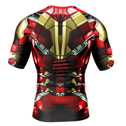 2026 New Men T-shirt Summer Casual Iron Man Armor 3D Printed Kids Adults Cosplay T-shirt Short Sleeved Plus Size Tops Clothing