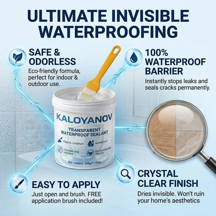 500g Clear Invisible Waterproof Sealant Anti-Leakage Glue for Bathroom Roof Window Wall Tile Repair Coating Agent, w/ Brush