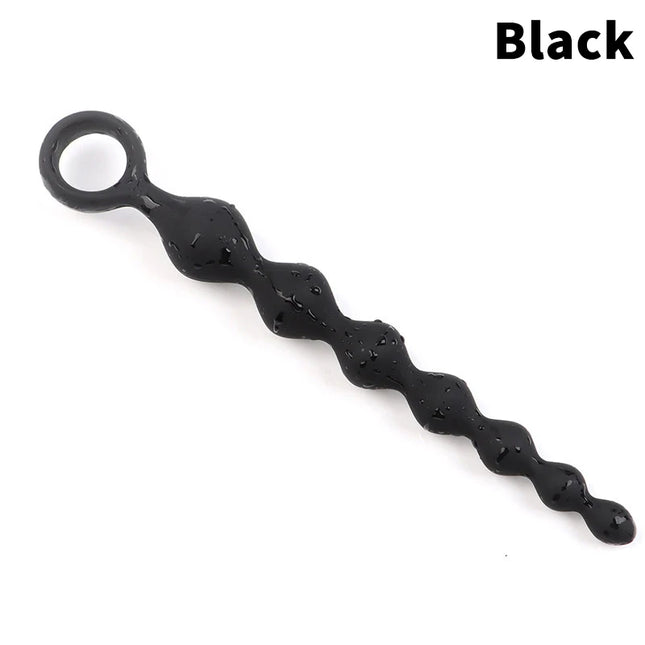 Hoyytu 7 Balls Silicone G-Spot Soft Anal Plug Anal Stimulation Pull Stimulating Butt Plugs Beads Bead Dildo Deep Anal Sex Toy
