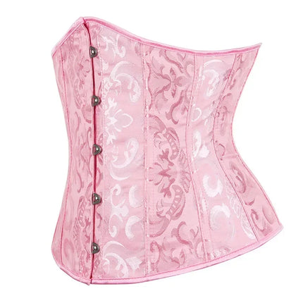 Women Corsets Bustiers Sexy Jacquard Underbust Corset Plastic Bones Korset Basques Shaper Elegant Waist Bustier Top