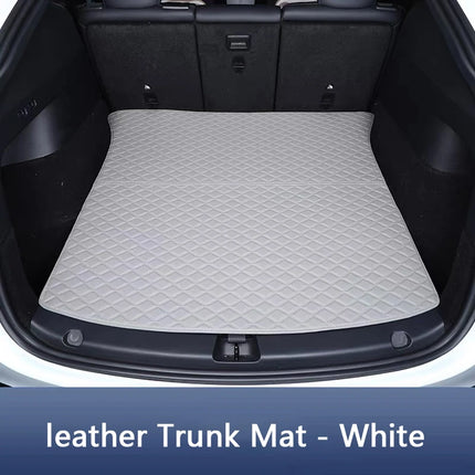 For Tesla Model Y Juniper / 3 Highland 2025-2026 Front Rear Trunk Mat Leather Full Coverage Trunk Both Side Guard Protective Pad