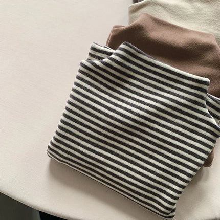 Autumn Winter Children T-Shirts 1-6Y Boys Girls Turtleneck Warm Striped Long Sleeve T Shirts Tops Tees Toddler Wear Kids Clothes
