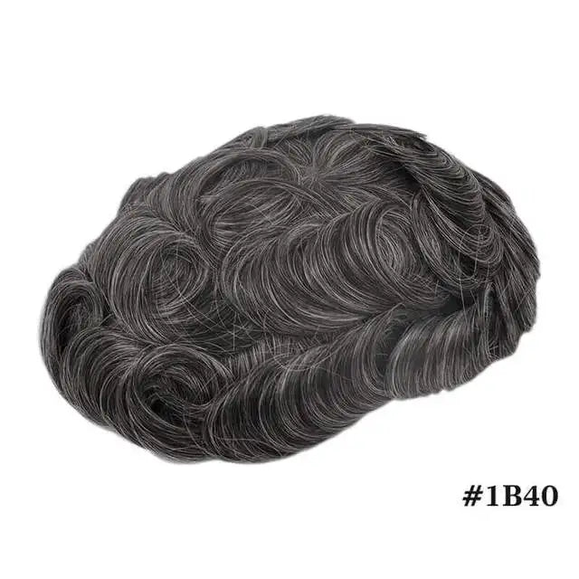 Antimicrobial Full Lace Men's Toupee Indian Human Hair Topper Skin-like Full HD Lace Invisible Capillary Prosthesis Natural Hair Wig