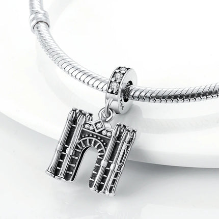 Original 925 Sterling Silver Charms Paris Eiffel Tower Charms Bead Pendant Fit Bracelets Bangle Necklaces Women DIY Jewelry Gift