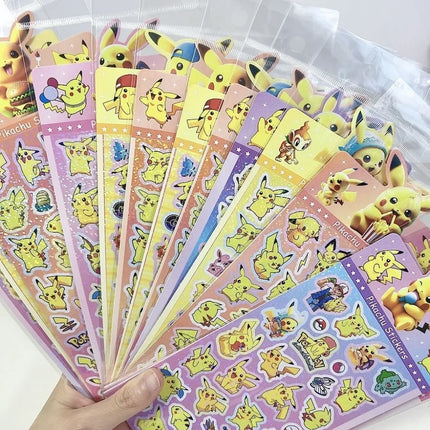 20Sheets Anime Pokemon Mix Laser Stickers Cartoon Pikachu Waterproof Decoration Decals Stationery Wholesale Toys