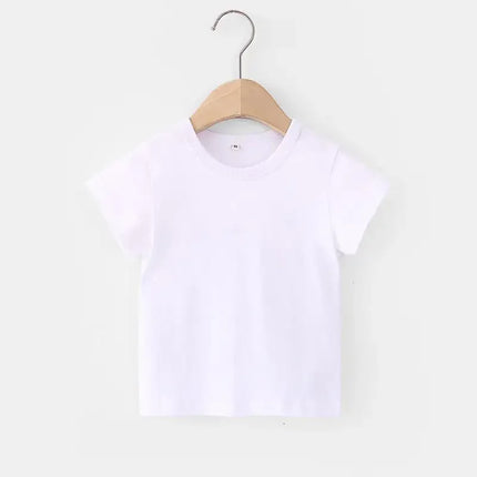 Summer Girls T-Shirts Yellow Red Short Sleeve Baby Boy T-Shirt White Tee Shirt Cotton Girls Tops For Children Clothes