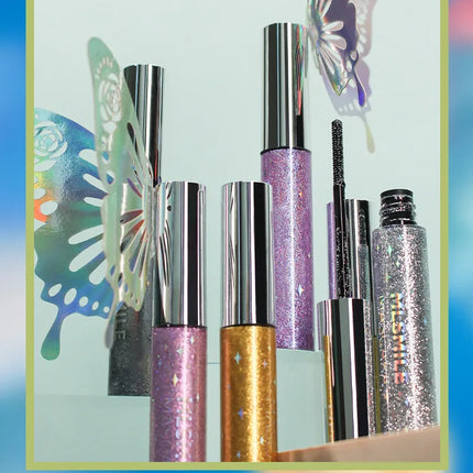 MLSMILE Shiny Pearlescent Colorful Mascara Waterproof Sweat Proof Quick Dry Lasting Matte Blue Mascara Glitter Gold Eyelashes
