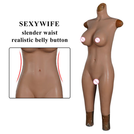 CDG Cup Silicone Bodysuit Full Body Suit Crossdresser Male to Female Fake Boobs Jumpsuit Crossdressing Silicone Bodysuit