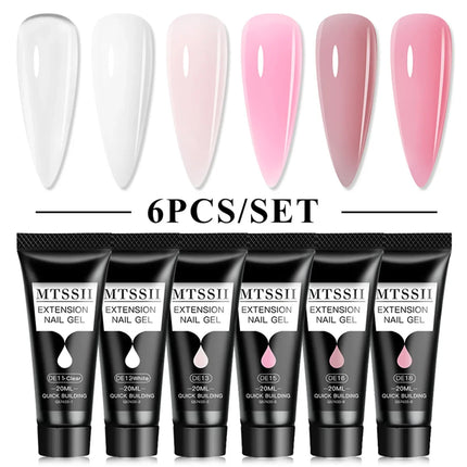 MTSSII 20m Extension Nail Gel Set Manicure Set Finger Quick Buliding Extension Gel Nail Polish Kit Soak Off UV Gel LED Nail Art