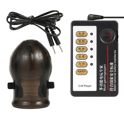 Male Electro Shock Penis Glans Trainer Cock Ring E-stim Orgasm Medical Sleeve Time Delayed Ejaculation Masturbator Sex Toys BDSM
