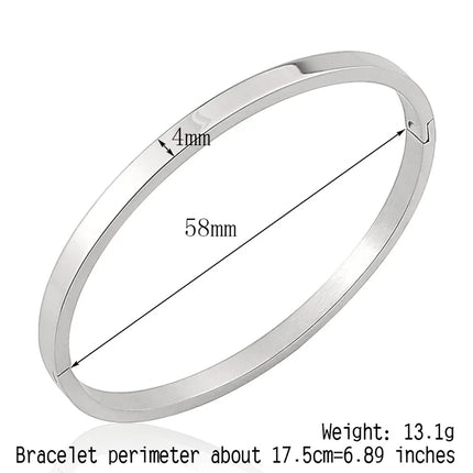 Hot Fashion Stainless Steel Jewelry Oval Bangle for Woman Child Charm Bracelet Party Love Wedding Brand Gift Wholesale