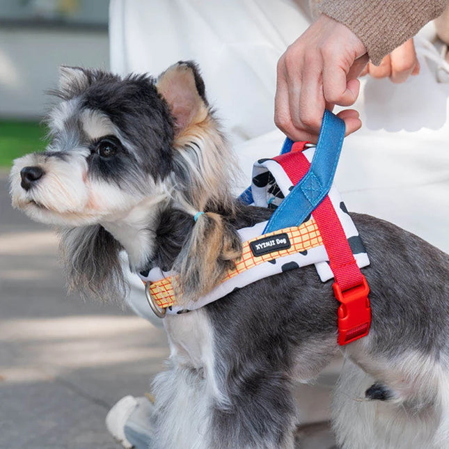 Small Dog Harness, No-Pull Adjustable Saddle Style Pet Chest Harness for Puppy, Breathable for Dog Walking, Dog Supplies S