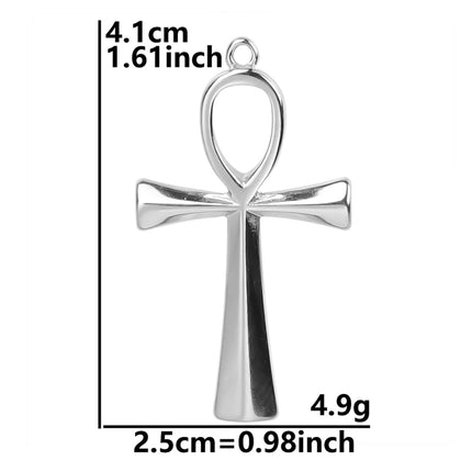5pcs/Lot High Quality Stainless Steel Cross Pendants For Jewelry Making Supplies Metal Rose Lava Ankh Cross Charms DIY Materials